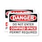 Signmission 5 in H x 7 in W, Vinyl Decal, Rectangle, Do Not Enter Confined Space Permit Required OS-2PACK-DS-D-57-L-19329 - alternate 1